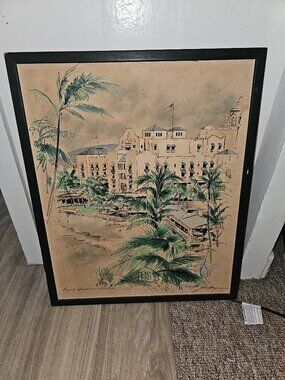 Vintage John Haymson "Royal Hawaiian" Signed Lithograph